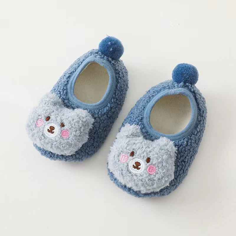 Baby 3D Cartoon Bear Patched Pattern Non-Slip Warm Shoes