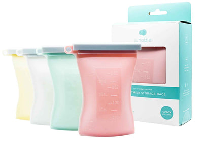 Junobie Infant/Toddler Milk & Snack Storage Bags 4-Pack Bundle (Norah, Dallas, Journey)