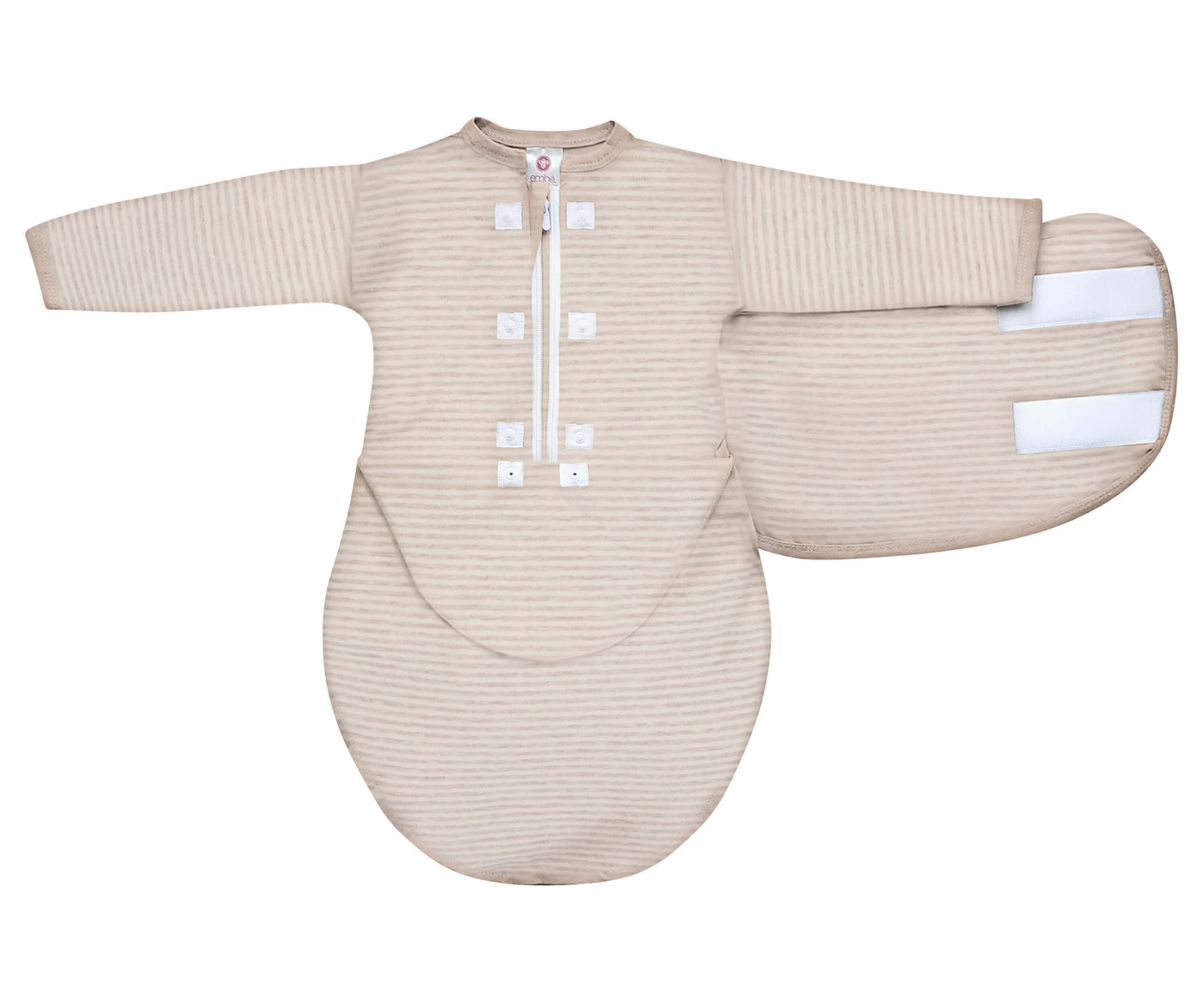 *Organic* Swaddles | Heathered Oatmeal Stripe by embé® - Little Sprout Organics