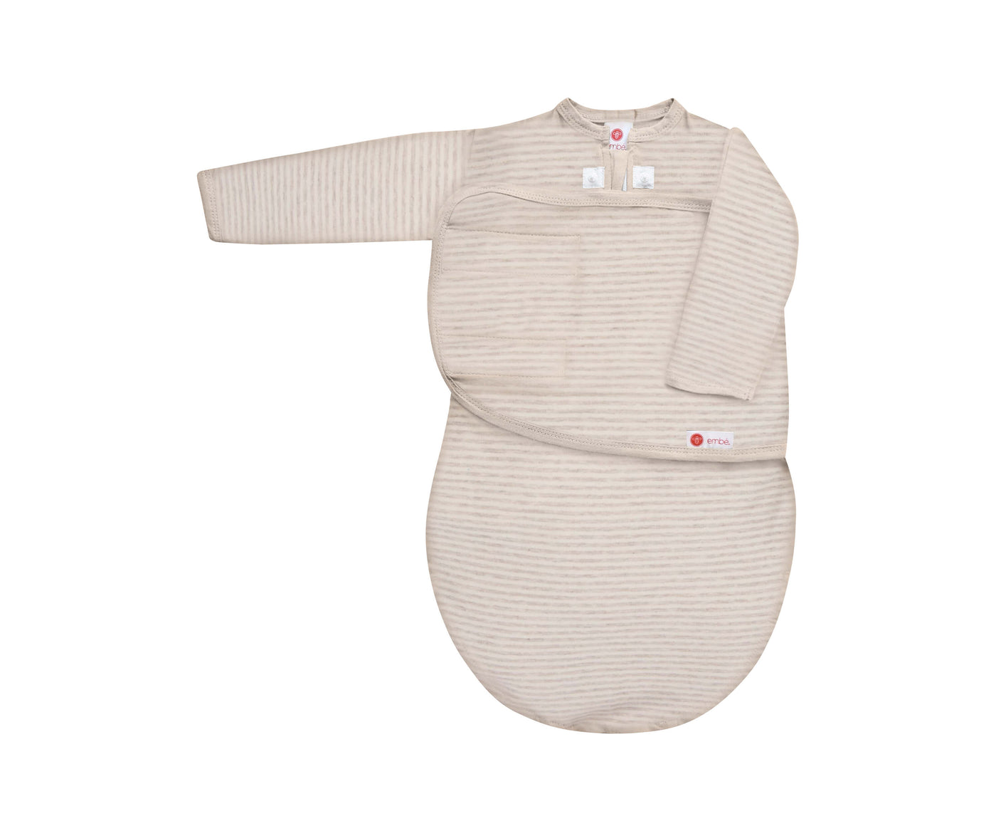 *Organic* Swaddles | Heathered Oatmeal Stripe by embé® - Little Sprout Organics