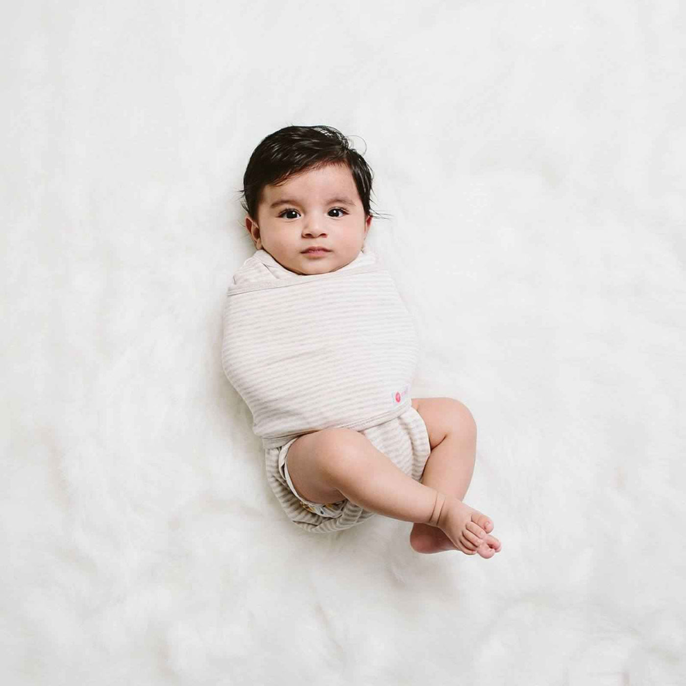 *Organic* Swaddles | Heathered Oatmeal Stripe by embé®